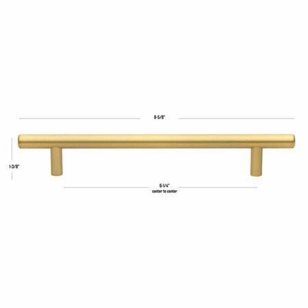 Gliderite Hardware 6-1/4 in. Center to Center Satin Gold Solid Steel Bar Pull - 5003-160-SG 5003-160-SG-1